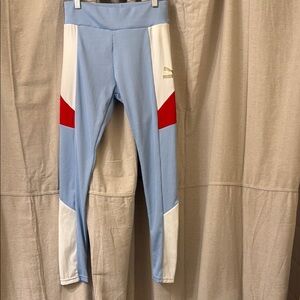 Puma Blue and Red Colorblock yoga pants